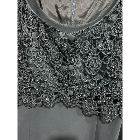 After Dark Womens Black Lace Overlay Short Sleeve Whimsygoth Dress Size 12 - Picture 5 of 12